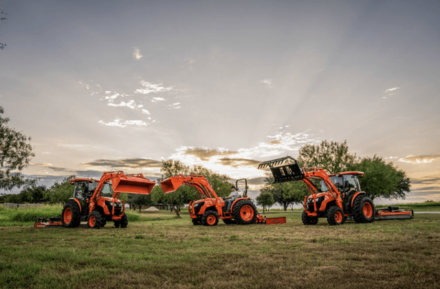 Lineup of tractors