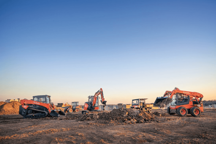 Construction Equipment working out on a site